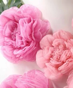 HIER_3400 Chargers & Centerpieces 6 Pack Blush & Pink Giant Paper Flowers Peony Assorted Sizes - 12