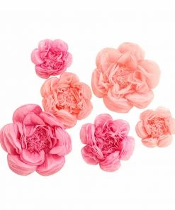 HIER_3400 Chargers & Centerpieces 6 Pack Blush & Pink Giant Paper Flowers Peony Assorted Sizes - 12