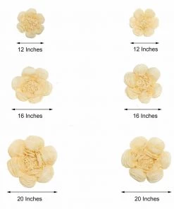 HIER_3400 Chargers & Centerpieces 6 Pack Ivory & Cream Giant Paper Flowers Peony Assorted Sizes - 12