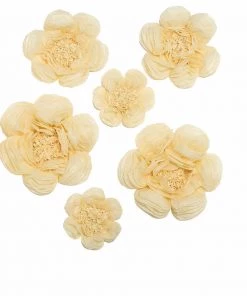 HIER_3400 Chargers & Centerpieces 6 Pack Ivory & Cream Giant Paper Flowers Peony Assorted Sizes - 12