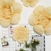 HIER_3400 Chargers & Centerpieces 6 Pack Ivory & Cream Giant Paper Flowers Peony Assorted Sizes - 12" | 16" | 20"