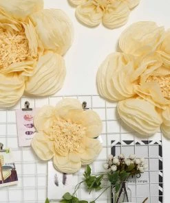 HIER_3400 Chargers & Centerpieces 6 Pack Ivory & Cream Giant Paper Flowers Peony Assorted Sizes - 12" | 16" | 20"