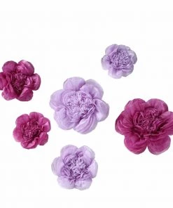 HIER_3400 Chargers & Centerpieces 6 Pack Lavender & Eggplant Giant Paper Flowers Peony Assorted Sizes - 12