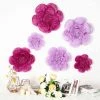 HIER_3400 Chargers & Centerpieces 6 Pack Lavender & Eggplant Giant Paper Flowers Peony Assorted Sizes - 12" | 16" | 20"
