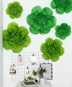 HIER_3400 Chargers & Centerpieces 6 Pack Mint & Apple Green Assorted Size Paper Peony Flowers - 7" | 9" | 11" - Clearance SALE