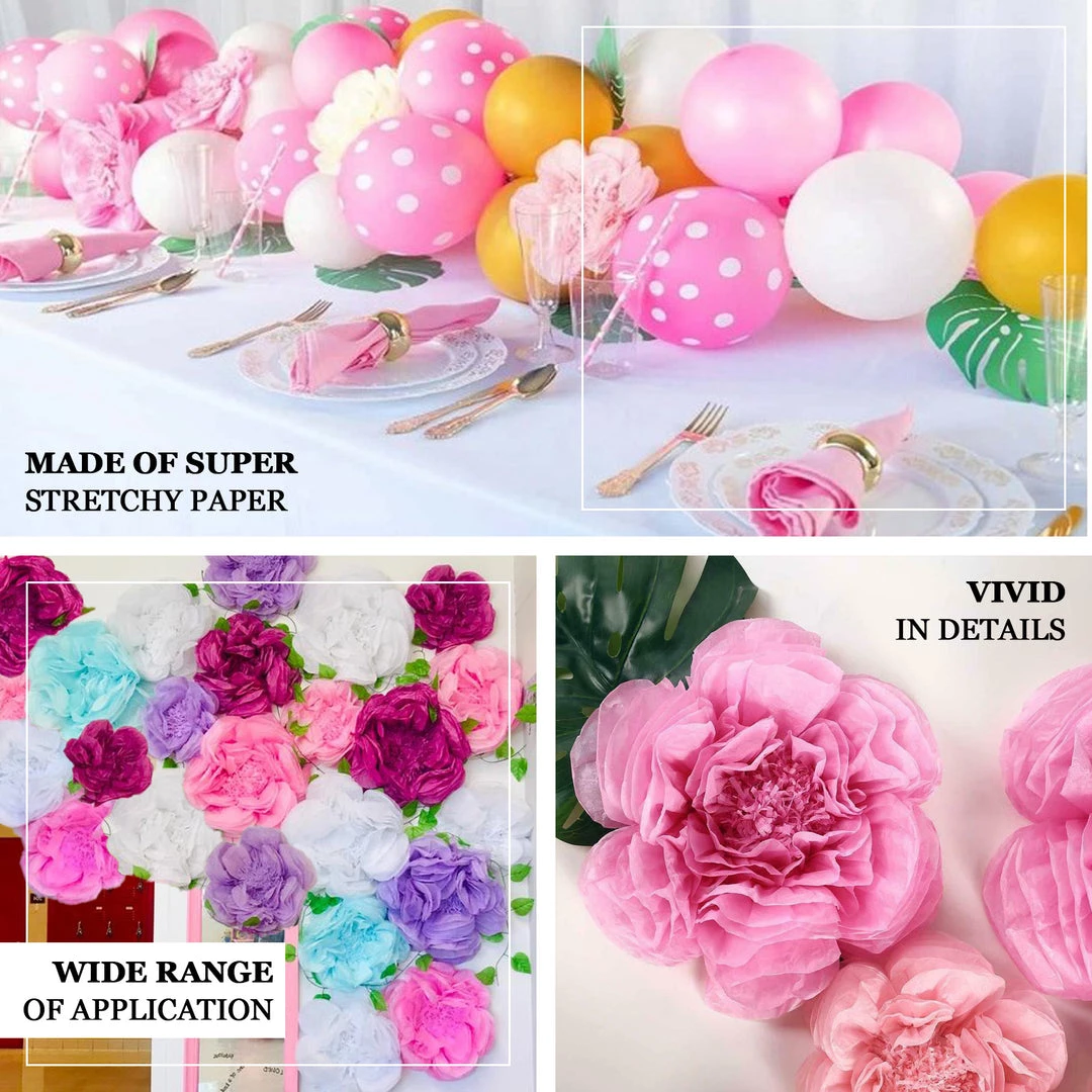 HIER_3400 Chargers & Centerpieces 6 Pack Lavender & Eggplant Assorted Size Paper Peony Flowers - 7" | 9" | 11" 4 HIER_3400 Chargers & Centerpieces 6 Pack Lavender & Eggplant Assorted Size Paper Peony Flowers - 7" | 9" | 11"