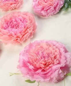 HIER_3400 Chargers & Centerpieces 6 Multi Size Pack | Carnation Blush | Pink 3D Wall Flowers Giant Tissue Paper Flowers - 12",16",20" - Clearance SALE