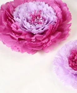 HIER_3400 6 Multi Size Pack | Carnation Lavender Dual Tone 3D Wall Flowers Giant Tissue Paper Flowers - 12",16",20" - Clearance SALE