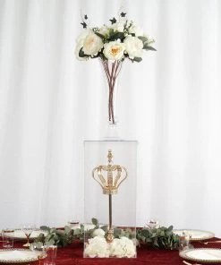 HIER_3610 24" Clear Acrylic Pedestal Risers | Transparent Acrylic Display Boxes With Interchangeable Lid And Base