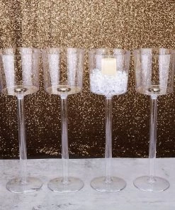 HIER_3610 4 Pack | 18" Long Stem Flower Vases, Clear Table Centerpiece Chargers & Centerpieces