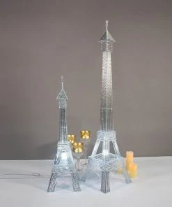 HIER_3630 59" Color Changing LED Metal Eiffel Tower