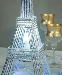 HIER_3620 42" Color Changing LED Metal Eiffel Tower Columns