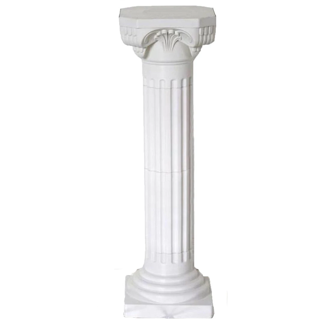 HIER_3620 4 Pack | 34" White Height Adjustable Empirical Roman Inspired Pedestal Column Plant Stand - PVC 11 HIER_3620 4 Pack | 34" White Height Adjustable Empirical Roman Inspired Pedestal Column Plant Stand - PVC