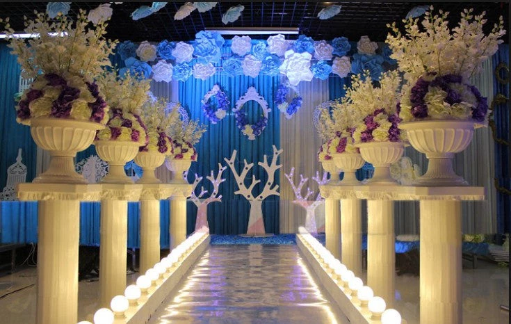 HIER_3620 4 Pack | 34" White Height Adjustable Empirical Roman Inspired Pedestal Column Plant Stand - PVC 10 HIER_3620 4 Pack | 34" White Height Adjustable Empirical Roman Inspired Pedestal Column Plant Stand - PVC