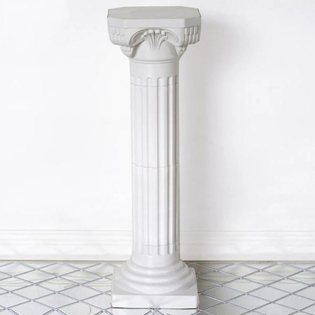 HIER_3620 4 Pack | 34" White Height Adjustable Empirical Roman Inspired Pedestal Column Plant Stand - PVC 9 HIER_3620 4 Pack | 34" White Height Adjustable Empirical Roman Inspired Pedestal Column Plant Stand - PVC