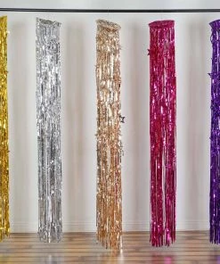 HIER_3300 Metallic Purple Foil Fringe Hanging Curtain Column