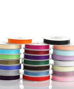 HIER_5140 3/8" X 25 Yards | Chocolate | DIY Organza Ribbon With Satin Edge - Clearance SALE