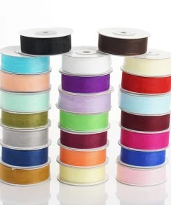 HIER_5140 25 Yard 7/8" DIY Orange Organza Ribbon With Mono Edge - Clearance SALE Fabric Bolts & Bags 11 HIER_5140 25 Yard 7/8