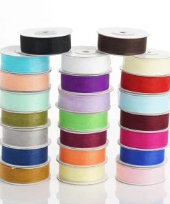 HIER_5141 25 Yard 7/8" DIY White Organza Ribbon With Mono Edge 11 HIER_5141 25 Yard 7/8