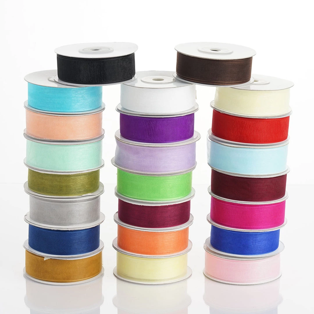 HIER_5141 25 Yard 7/8" DIY Red Organza Ribbon With Mono Edge Fabric Bolts & Bags 6 HIER_5141 25 Yard 7/8" DIY Red Organza Ribbon With Mono Edge Fabric Bolts & Bags