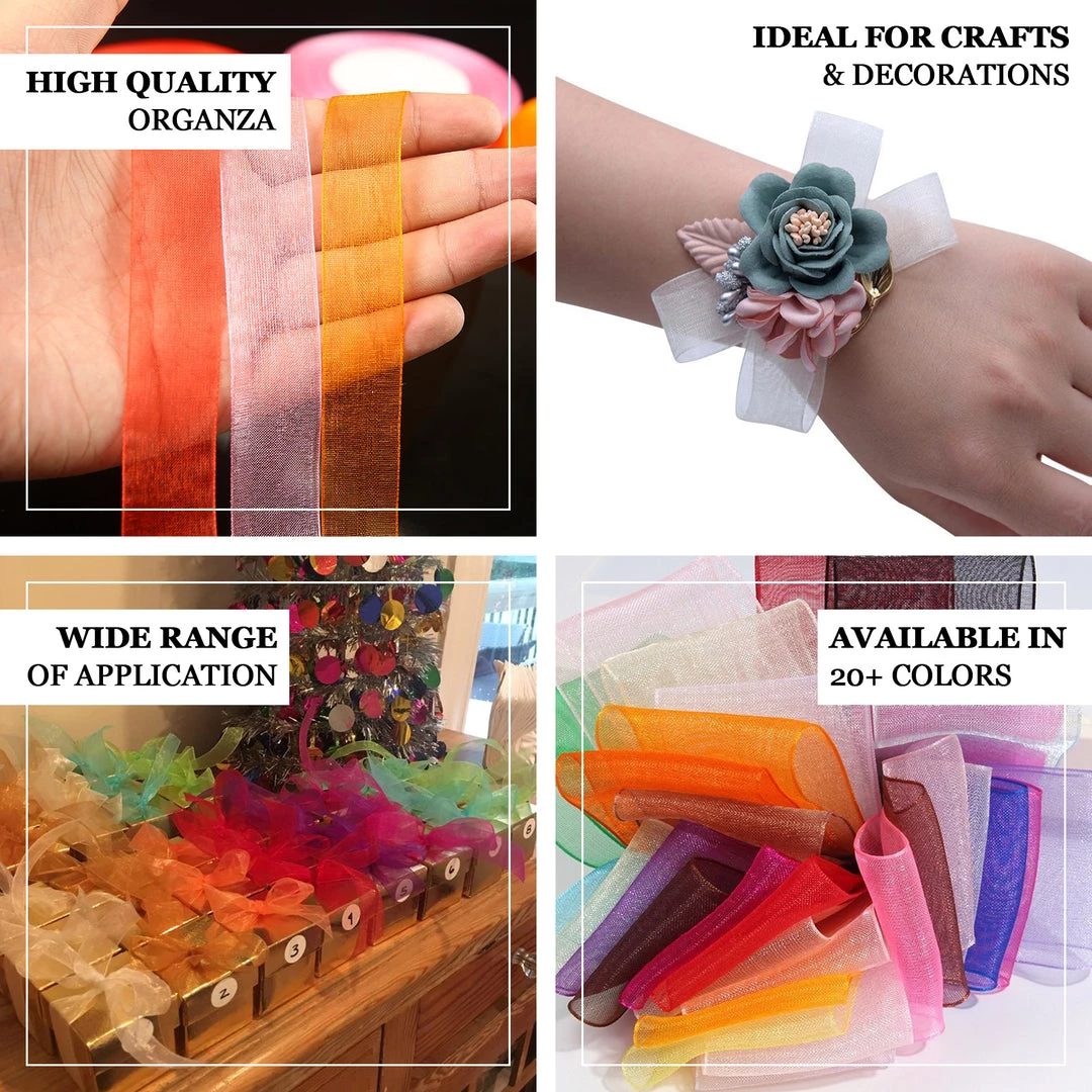 HIER_5140 Fabric Bolts & Bags 25 Yard 7/8" DIY Apple Green Organza Ribbon With Mono Edge 4 HIER_5140 Fabric Bolts & Bags 25 Yard 7/8" DIY Apple Green Organza Ribbon With Mono Edge