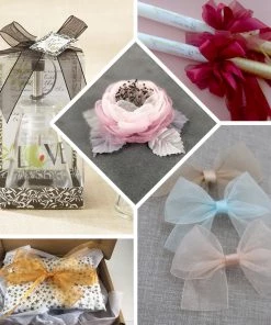 HIER_5141 25 Yard 7/8" DIY White Organza Ribbon With Mono Edge 10 HIER_5141 25 Yard 7/8