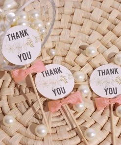 HIER_5146 50 Pcs | 1.5" Dusty Rose Grosgrain Pre Tied Ribbon Bows, Gift Basket Party Favor Bags Decor - Polyester Tabletop Decor
