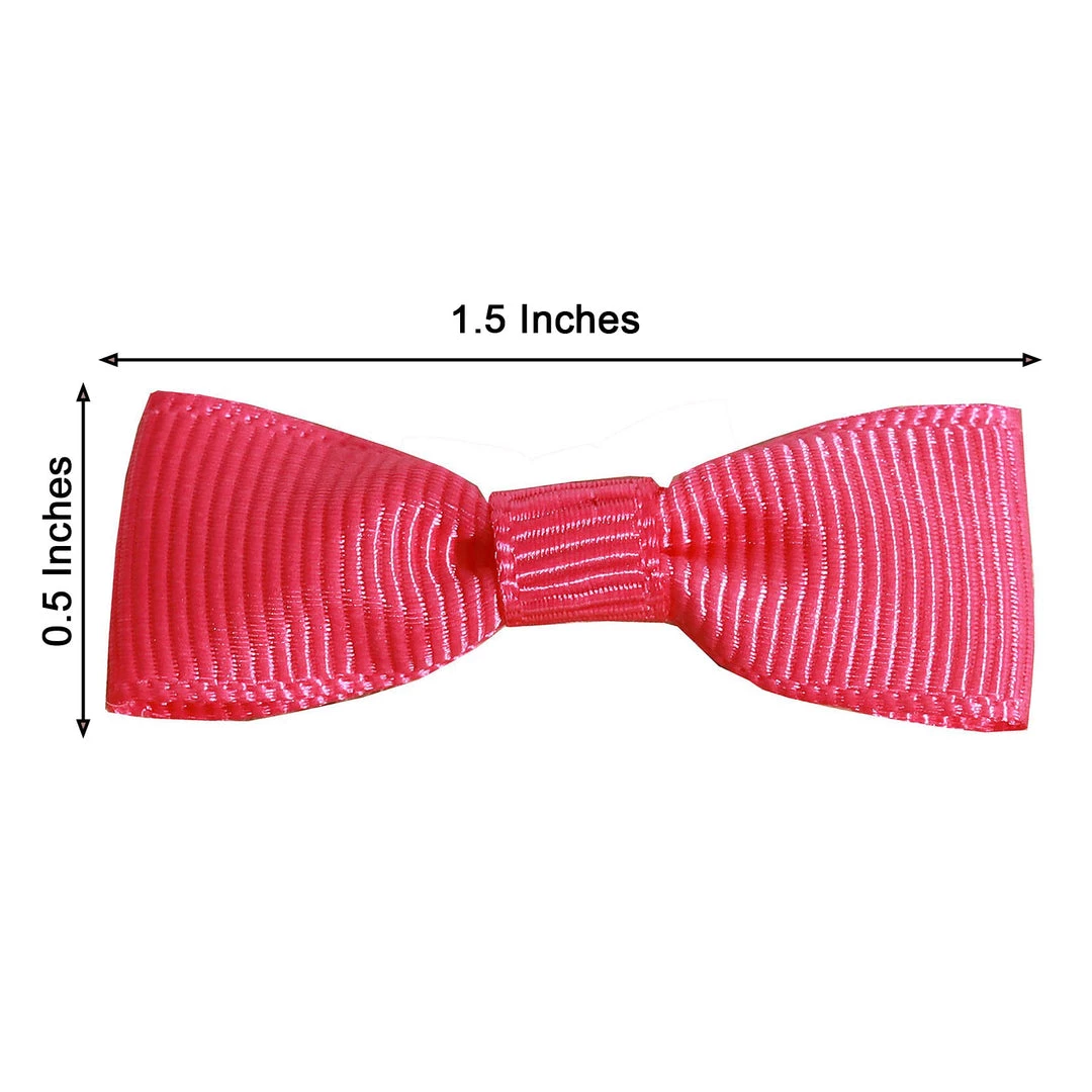 HIER_5146 Tabletop Decor 50 Pcs | 1.5" Fuchsia Grosgrain Pre Tied Ribbon Bows, Gift Basket Party Favor Bags Decor - Polyester 3 HIER_5146 Tabletop Decor 50 Pcs | 1.5" Fuchsia Grosgrain Pre Tied Ribbon Bows, Gift Basket Party Favor Bags Decor - Polyester
