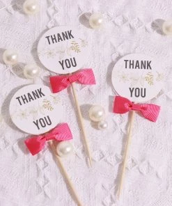 HIER_5146 Tabletop Decor 50 Pcs | 1.5" Fuchsia Grosgrain Pre Tied Ribbon Bows, Gift Basket Party Favor Bags Decor - Polyester 11 HIER_5146 Tabletop Decor 50 Pcs | 1.5