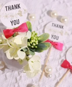 HIER_5146 Tabletop Decor 50 Pcs | 1.5" Fuchsia Grosgrain Pre Tied Ribbon Bows, Gift Basket Party Favor Bags Decor - Polyester 12 HIER_5146 Tabletop Decor 50 Pcs | 1.5