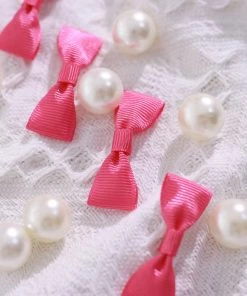 HIER_5146 Tabletop Decor 50 Pcs | 1.5" Fuchsia Grosgrain Pre Tied Ribbon Bows, Gift Basket Party Favor Bags Decor - Polyester 10 HIER_5146 Tabletop Decor 50 Pcs | 1.5