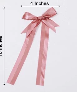 HIER_5146 50 Pcs | 10" Dusty Rose Pre Tied Ribbon Bows, Satin Ribbon With Gold Foil Lining For Gift Basket & Party Favors Decor 18 HIER_5146 50 Pcs | 10