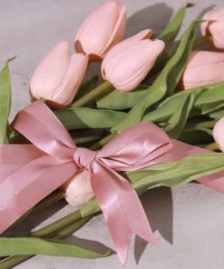 HIER_5146 50 Pcs | 10" Dusty Rose Pre Tied Ribbon Bows, Satin Ribbon With Gold Foil Lining For Gift Basket & Party Favors Decor 30 HIER_5146 50 Pcs | 10