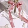 HIER_5146 50 Pcs | 10" Dusty Rose Pre Tied Ribbon Bows, Satin Ribbon With Gold Foil Lining For Gift Basket & Party Favors Decor
