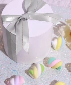 HIER_5146 Tabletop Decor 50 Pcs | 10" Silver Pre Tied Ribbon Bows, Satin Ribbon With Gold Foil Lining For Gift Basket & Party Favors Decor