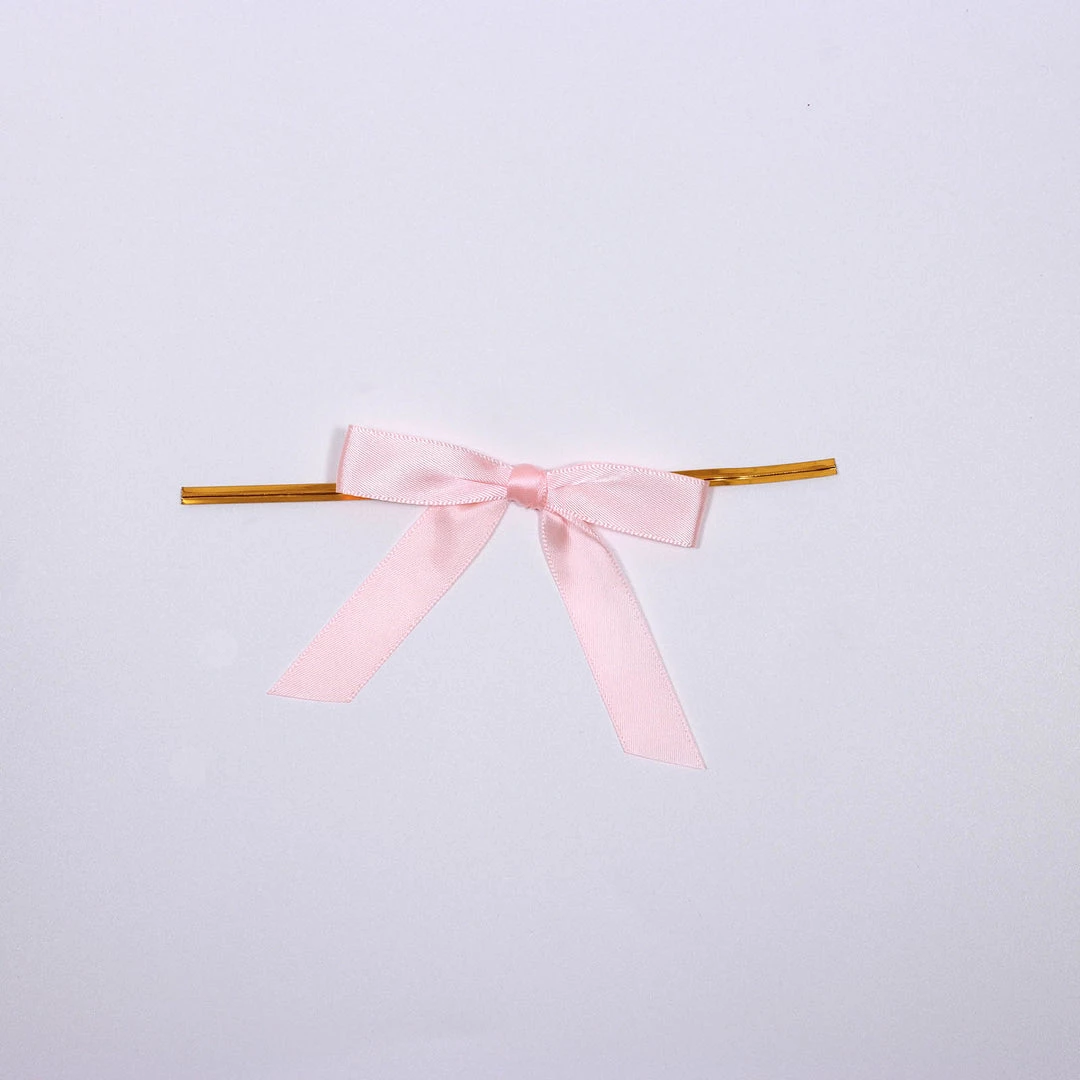 HIER_5146 50 Pcs | 3" Satin Ribbon Bows With Twist Ties, Gift Basket Party Favor Bags Decor - Rose Gold/Blush Classic Style Tabletop Decor 8 HIER_5146 50 Pcs | 3" Satin Ribbon Bows With Twist Ties, Gift Basket Party Favor Bags Decor - Rose Gold/Blush Classic Style Tabletop Decor