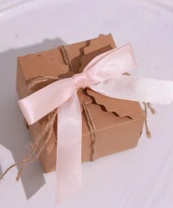 HIER_5146 50 Pcs | 3" Satin Ribbon Bows With Twist Ties, Gift Basket Party Favor Bags Decor - Rose Gold/Blush Classic Style Tabletop Decor 14 HIER_5146 50 Pcs | 3