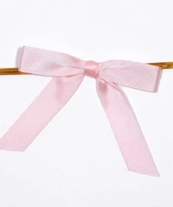 HIER_5146 50 Pcs | 3" Satin Ribbon Bows With Twist Ties, Gift Basket Party Favor Bags Decor - Rose Gold/Blush Classic Style Tabletop Decor 17 HIER_5146 50 Pcs | 3