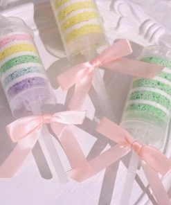 HIER_5146 50 Pcs | 3" Satin Ribbon Bows With Twist Ties, Gift Basket Party Favor Bags Decor - Rose Gold/Blush Classic Style Tabletop Decor 12 HIER_5146 50 Pcs | 3