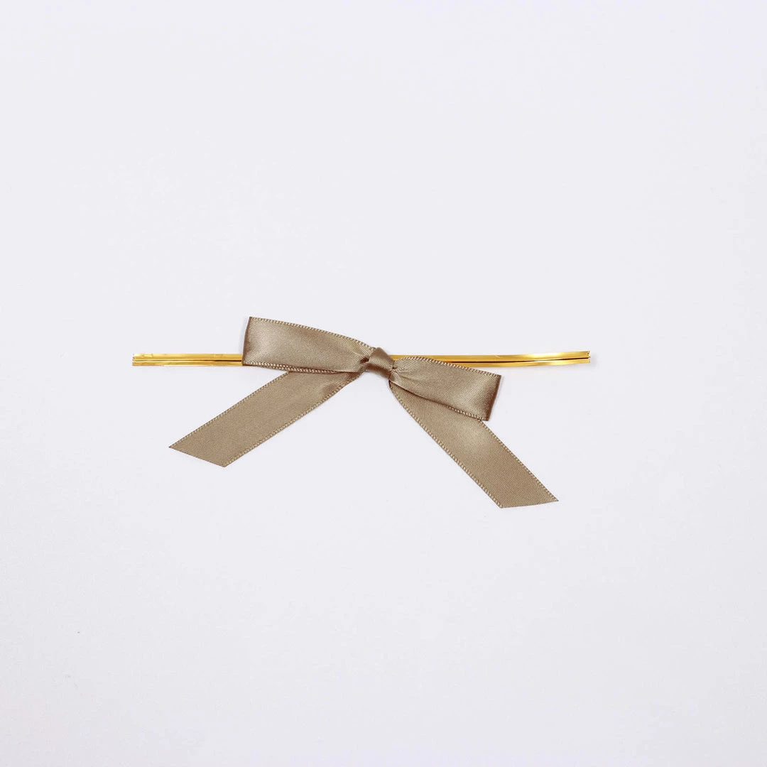 HIER_5146 Tabletop Decor 50 Pcs | 3" Satin Ribbon Bows With Twist Ties, Gift Basket Party Favor Bags Decor - Taupe Classic Style 7 HIER_5146 Tabletop Decor 50 Pcs | 3" Satin Ribbon Bows With Twist Ties, Gift Basket Party Favor Bags Decor - Taupe Classic Style