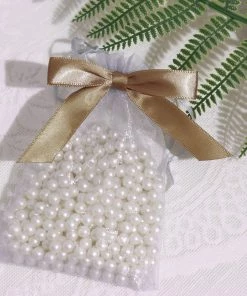 HIER_5146 Tabletop Decor 50 Pcs | 3" Satin Ribbon Bows With Twist Ties, Gift Basket Party Favor Bags Decor - Taupe Classic Style 12 HIER_5146 Tabletop Decor 50 Pcs | 3