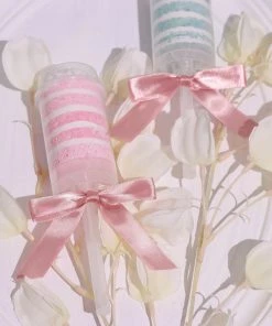 HIER_5146 50 Pcs | 3" Satin Ribbon Bows With Twist Ties, Gift Basket Party Favor Bags Decor - Dusty Rose Classic Style