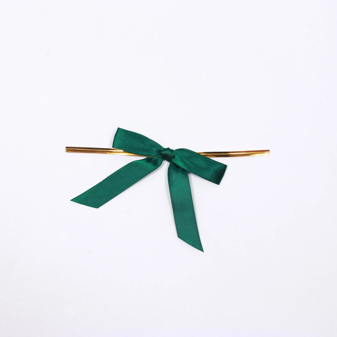 HIER_5146 Tabletop Decor 50 Pcs | 3" Satin Ribbon Bows With Twist Ties, Gift Basket Party Favor Bags Decor - Hunter Emerald Green Classic Style 7 HIER_5146 Tabletop Decor 50 Pcs | 3" Satin Ribbon Bows With Twist Ties, Gift Basket Party Favor Bags Decor - Hunter Emerald Green Classic Style