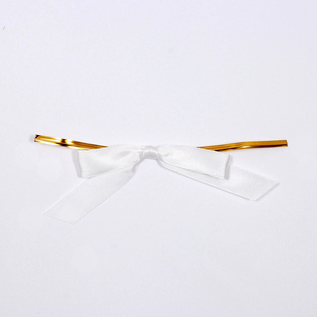 HIER_5146 Tabletop Decor 50 Pcs | 3" Satin Ribbon Bows With Twist Ties, Gift Basket Party Favor Bags Decor - White Classic Style 7 HIER_5146 Tabletop Decor 50 Pcs | 3" Satin Ribbon Bows With Twist Ties, Gift Basket Party Favor Bags Decor - White Classic Style