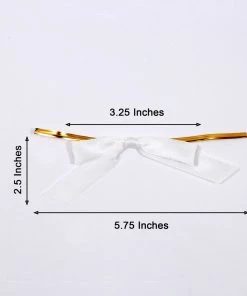 HIER_5146 Tabletop Decor 50 Pcs | 3" Satin Ribbon Bows With Twist Ties, Gift Basket Party Favor Bags Decor - White Classic Style 10 HIER_5146 Tabletop Decor 50 Pcs | 3
