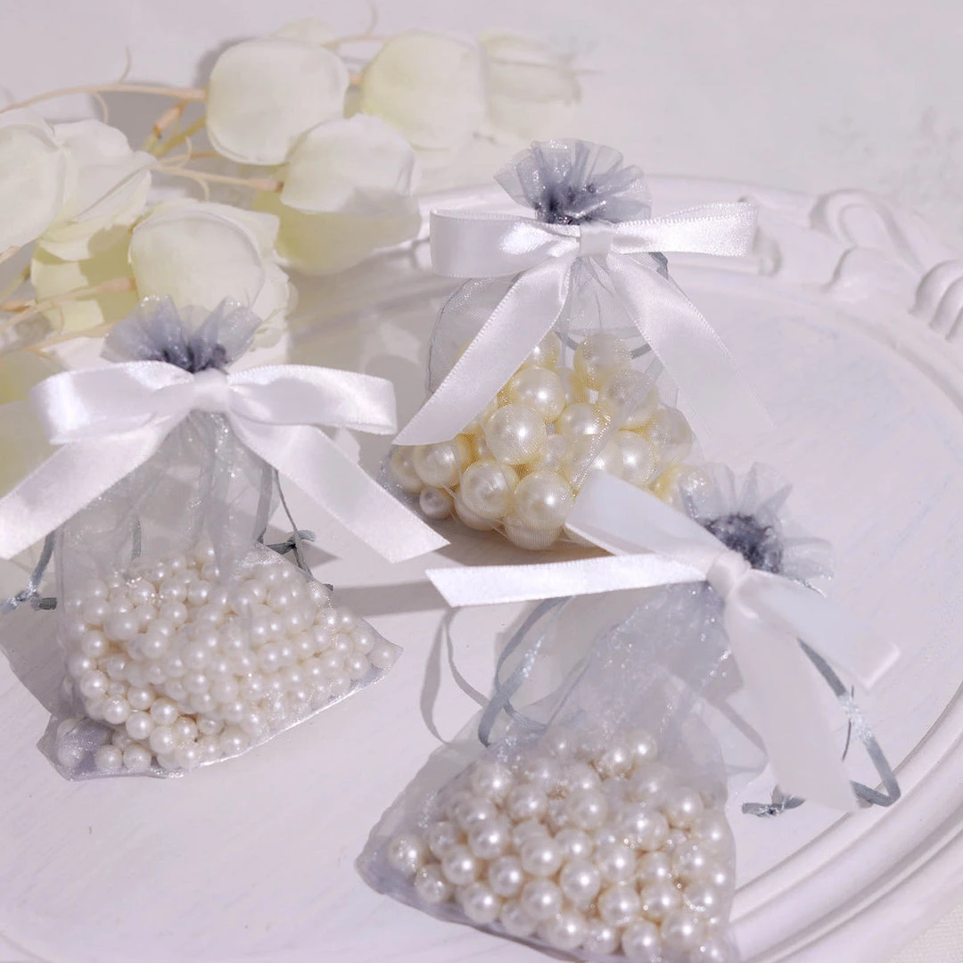 HIER_5146 Tabletop Decor 50 Pcs | 3" Satin Ribbon Bows With Twist Ties, Gift Basket Party Favor Bags Decor - White Classic Style 5 HIER_5146 Tabletop Decor 50 Pcs | 3" Satin Ribbon Bows With Twist Ties, Gift Basket Party Favor Bags Decor - White Classic Style
