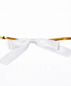 HIER_5146 Tabletop Decor 50 Pcs | 3" Satin Ribbon Bows With Twist Ties, Gift Basket Party Favor Bags Decor - White Classic Style 15 HIER_5146 Tabletop Decor 50 Pcs | 3