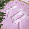 HIER_5146 Tabletop Decor 50 Pcs | 3" Satin Ribbon Bows With Twist Ties, Gift Basket Party Favor Bags Decor - White Classic Style