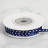 HIER_5140 Fabric Bolts & Bags 25 Yards 1/8" Navy Blue Satin Polka Dot Ribbon - Clearance SALE