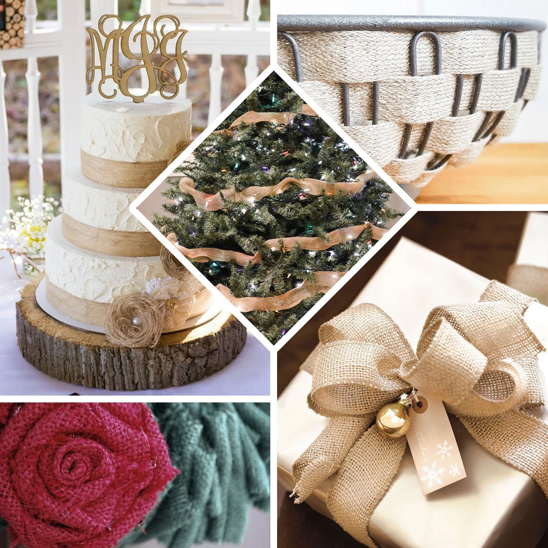 HIER_5140 10 Yards 7/8" Fuchsia Burlap Jute Ribbons 5 HIER_5140 10 Yards 7/8" Fuchsia Burlap Jute Ribbons